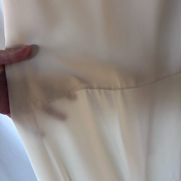 Vintage 90s Ivory Minimalist Slip Dress Maxi Bridal XS S Handmade - Picture 4 of 13